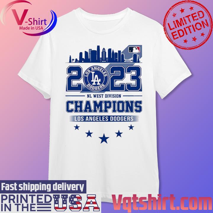 2023 NL West Division Champions 2023 MLB Los Angeles Dodgers skyline shirt  - teejeep