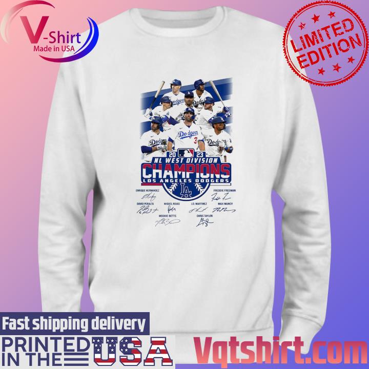 Los Angeles Dodgers 2023 Nl West Division Champions signatures shirt,  hoodie, sweater, long sleeve and tank top