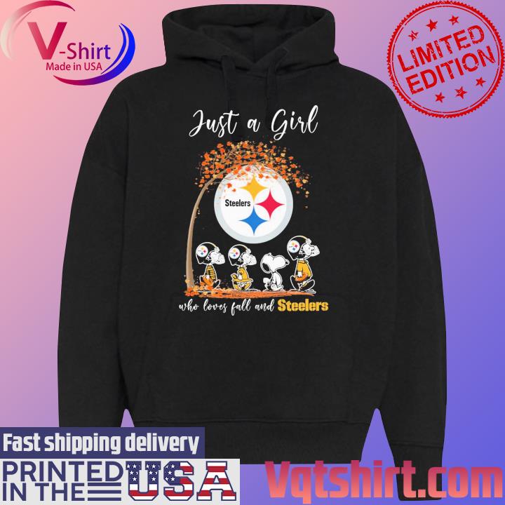 Just A Girl Who Loves Fall And Love Peanuts Characters Pittsburgh Steelers  Shirt, hoodie, sweater, long sleeve and tank top