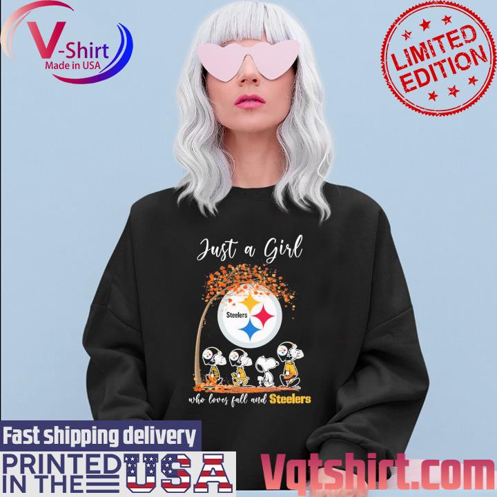 Official just A Girl Who Love Fall And Pittsburgh Steelers Peanuts