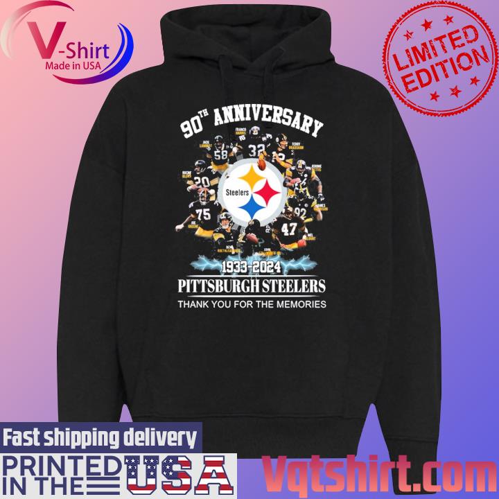 90th Anniversary 1933-2024 Pittsburgh Steelers Thank You For The Memories  Signatures Shirt, hoodie, sweater, long sleeve and tank top