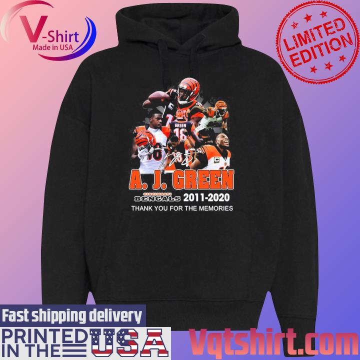 A. J. Green Cincinnati Bengals 2011 – 2020 Thank You For The Memories  Signature shirt, hoodie, sweater, long sleeve and tank top