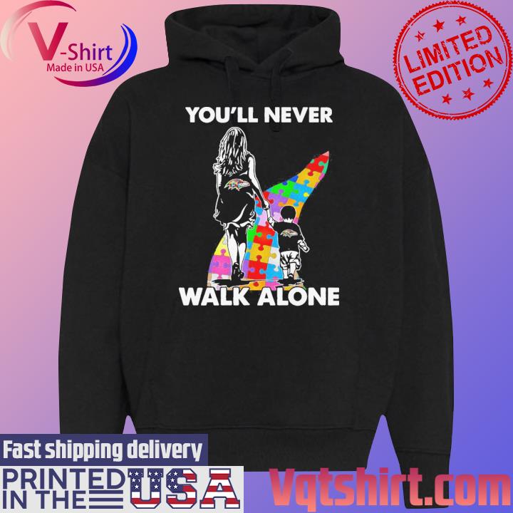 Baltimore Ravens You'll Never Walk Alone Dad And Son Autism T-Shirt,  hoodie, sweater, long sleeve and tank top