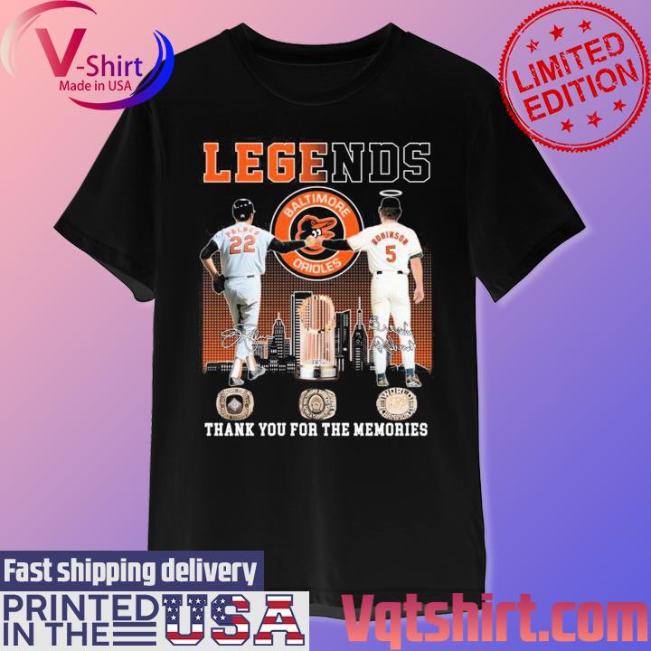 Legends Baltimore Orioles Palmer And Robinson Thank You For The Memories T- Shirt, hoodie, sweater and long sleeve