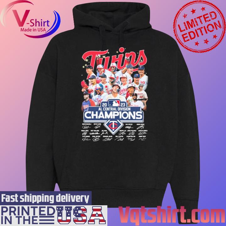 Minnesota Twins 2023 Al Central Division Champions Signatures Shirt,  hoodie, sweater, long sleeve and tank top