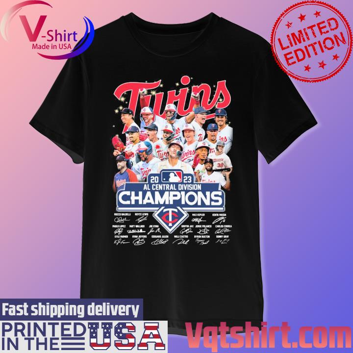 Official Minnesota Twins 2023 al east division champions team player name  signature shirt - CraftedstylesCotton