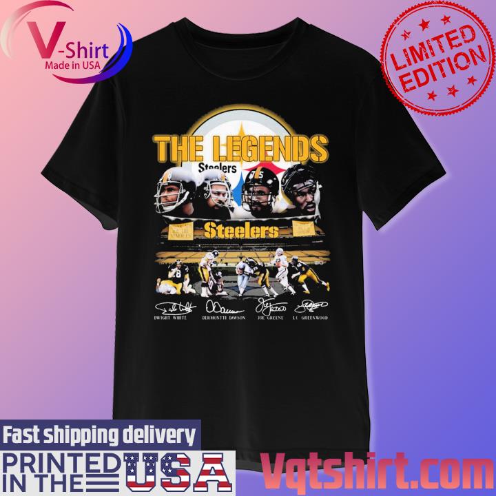 The Legends Pittsburgh Steelers Dwight White Dermontti Dawson Joe Greene  signatures shirt - Limotees