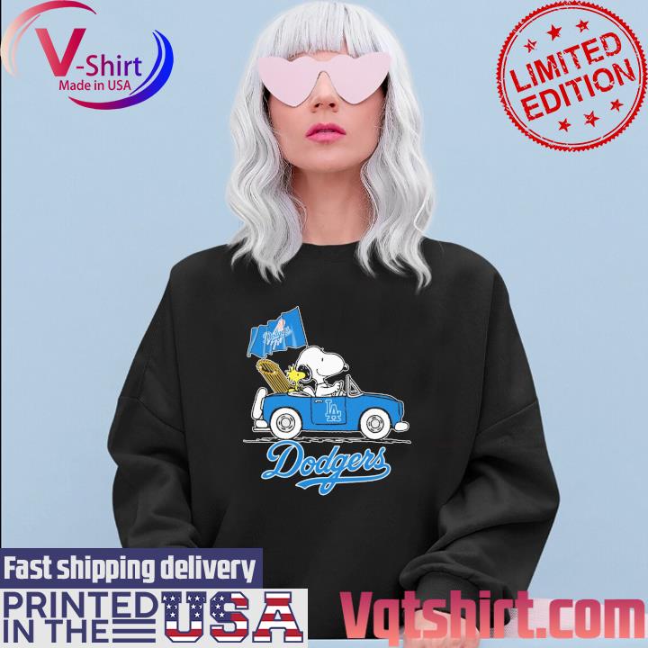 Snoopy and Woodstock driving car Los Angeles Dodgers shirt - Limotees