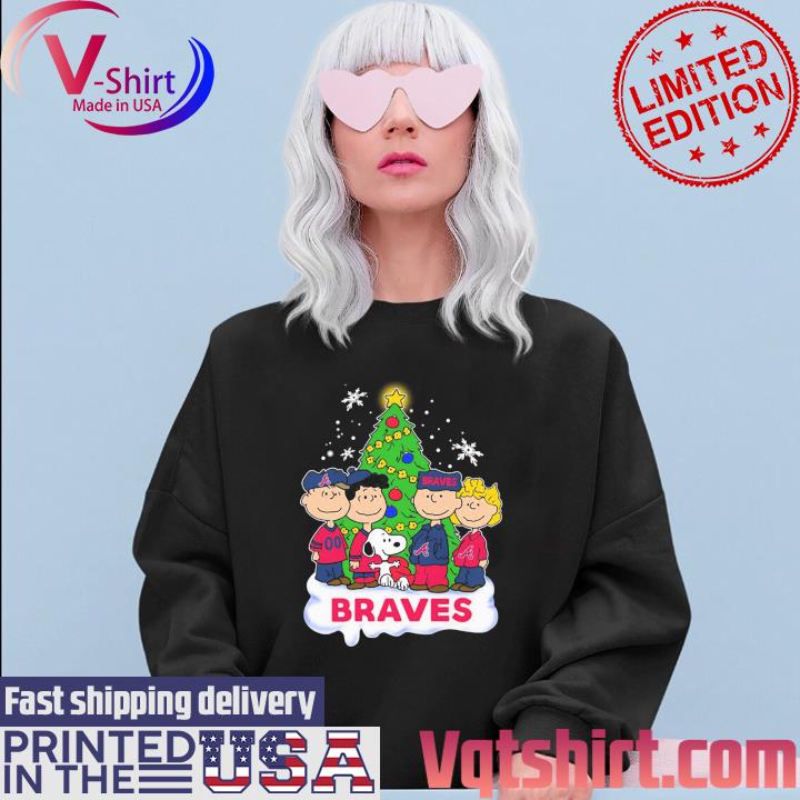 The Peanuts Characters Atlanta Braves Christmas 2023 Shirt, hoodie