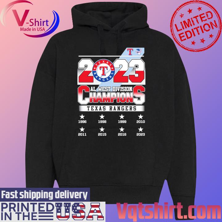 Texas Rangers 1996-2023 American League West Division Champions shirt,  hoodie, sweater, long sleeve and tank top