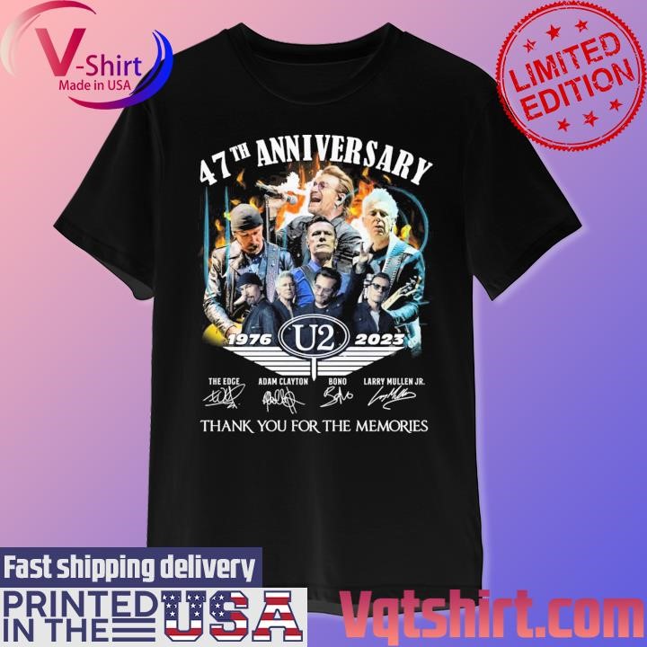 47th Anniversary 1976-2023 U2 Thank You For The Memories signatures shirt