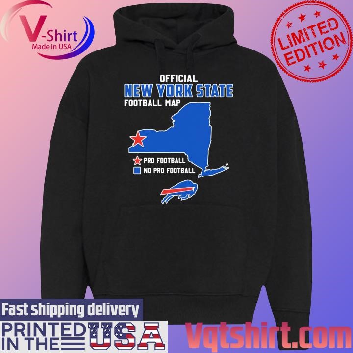 Buffalo Bills Official New York State Football Map shirt Black Hoodie