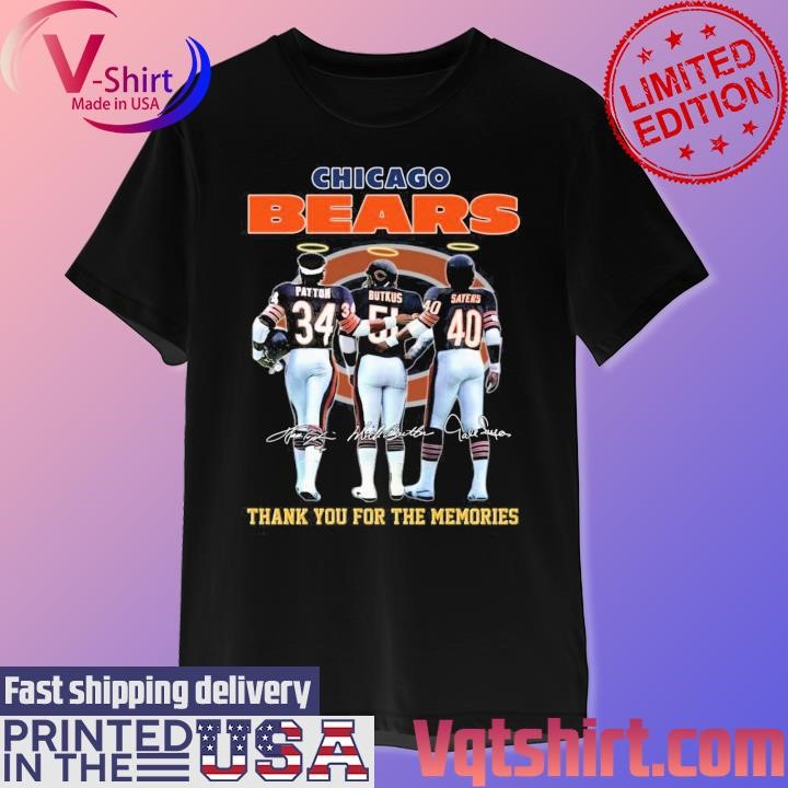 Chicago Bears Payton Butkus Sayers Signatures Thank You For The Memories shirt