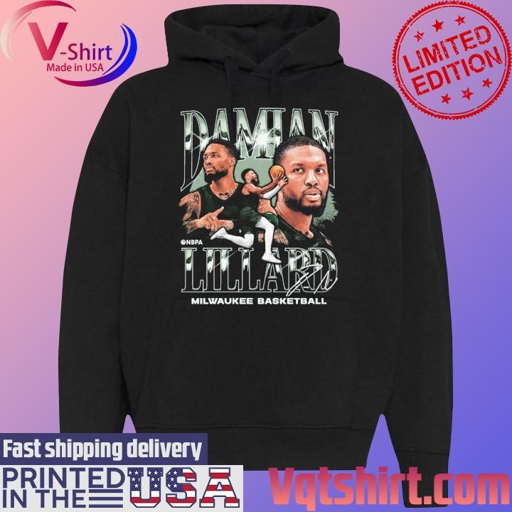 Damian Lillard Milwaukee Bucks Basketball signature shirt Black Hoodie