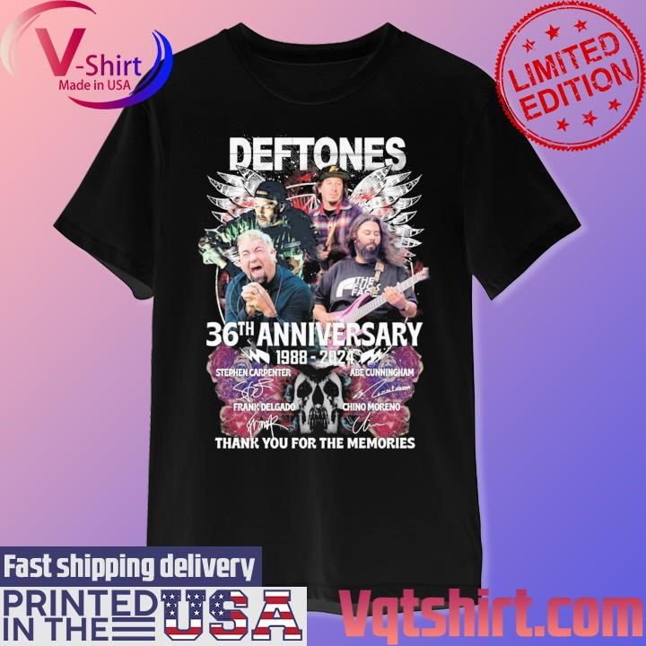 Deftones 36th anniversary 1988-2024 thank you for the memories signatures shirt