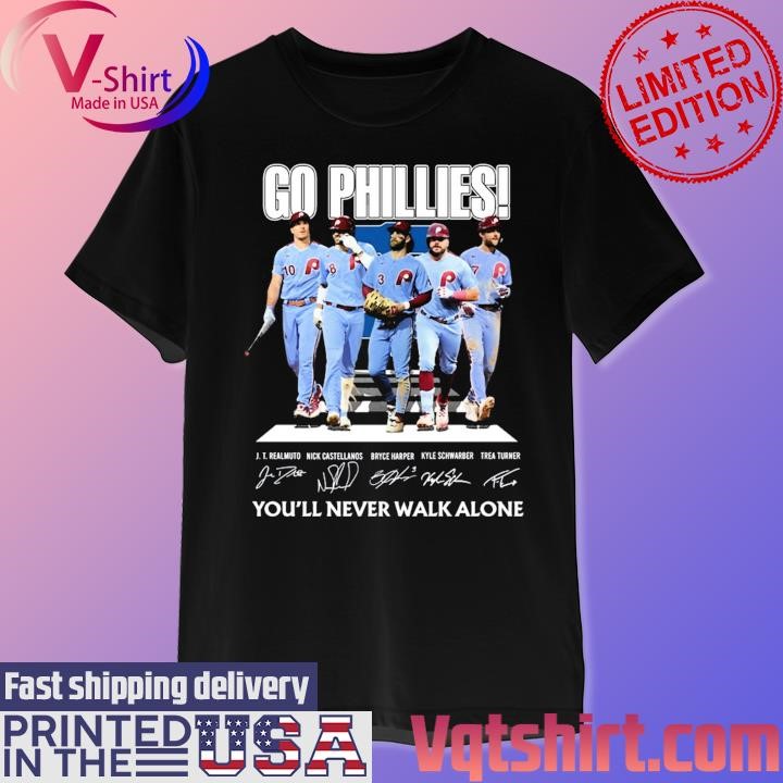 Go Phillies abbey road you'll never walk alone signatures shirt