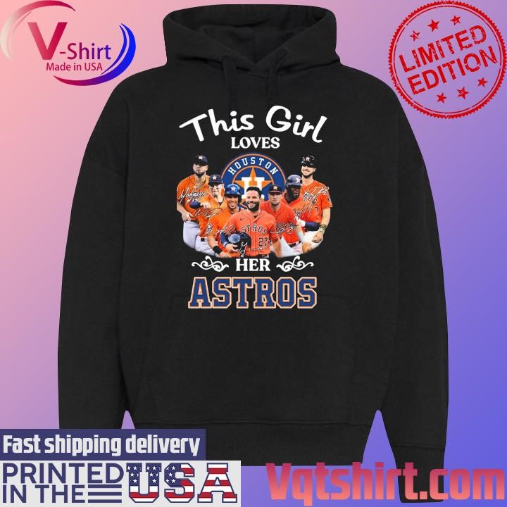 Houston Astros this Girl loves her Astros signatures shirt Black Hoodie