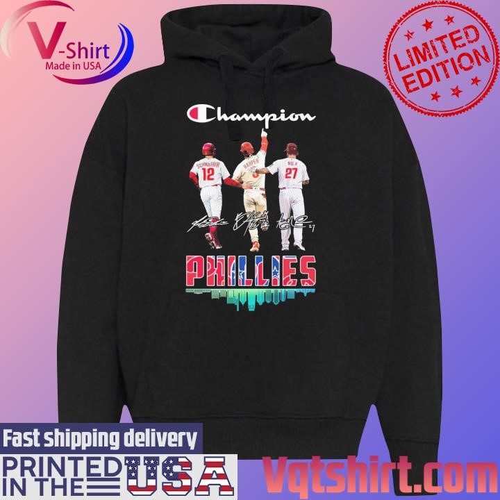 2023 NLCS Champion Philadelphia Phillies Kyle Schwarber Bryce Harper And Aaron  Nola Signatures Shirt, hoodie, sweater, long sleeve and tank top