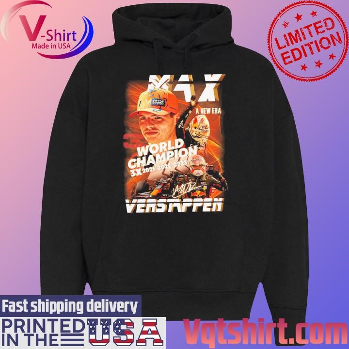 Max Verstappen 3 x World Champion A New Era signature shirt Black Hoodie