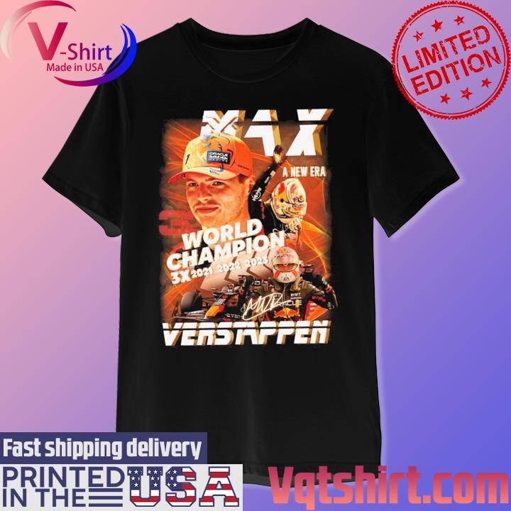 Max Verstappen 3 x World Champion A New Era signature shirt