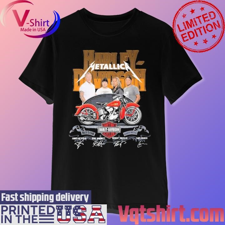 Metallic Motor Harley Davidson signatures shirt