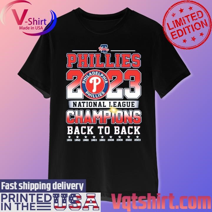 Philadelphia Phillies Women's 2022 National League Champions Locker Room  V-Neck T-Shirt 