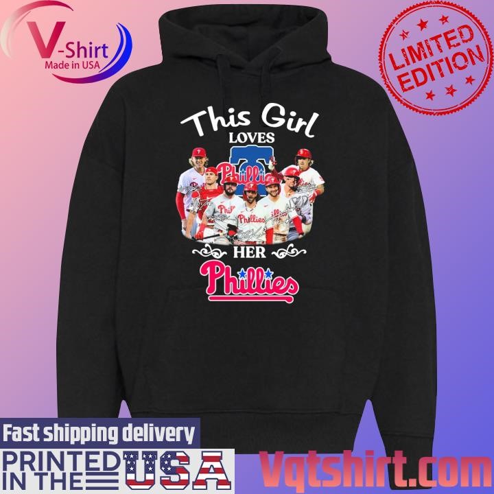 Philadelphia Phillies this Girl loves her Phillies signatures shirt Black Hoodie