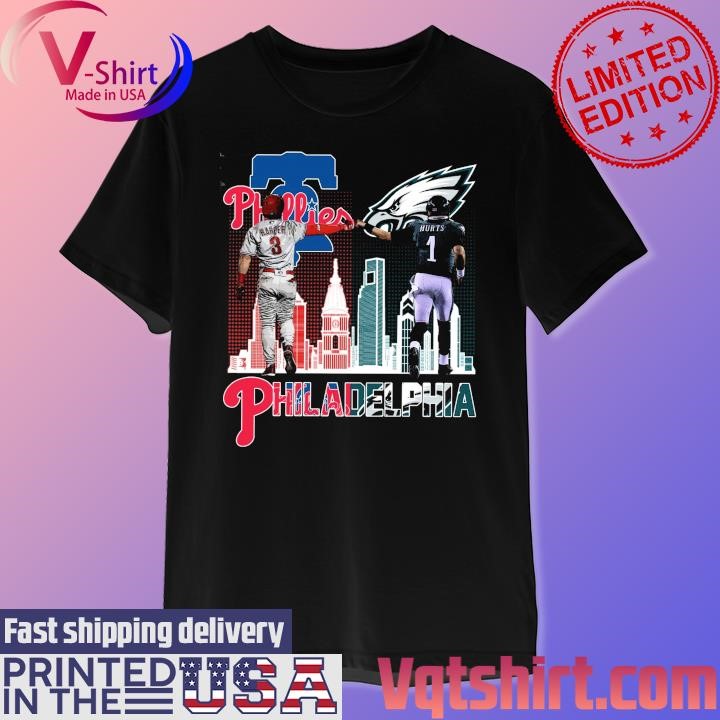 Philadelphia Skyline 2023 Bryce Harper and Jalen Hurts shirt