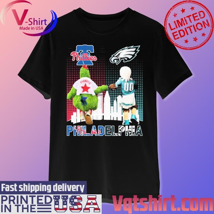 Phillie Phanatic and Swoop Philadelphia Skyline 2023 shirt