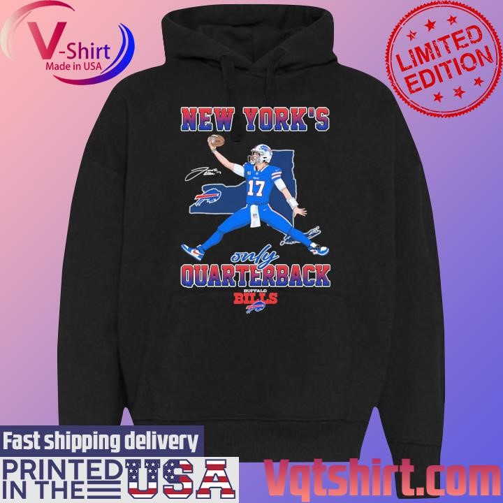 Stefon Diggs New York's only quarterback Buffalo Bills signature shirt Black Hoodie