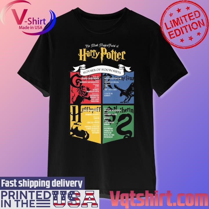 THe most magical Facts of Harry Potter houses of Hogwarts shirt