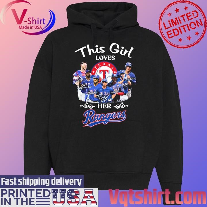 Texas Rangers this Girl loves her Rangers signatures shirt Black Hoodie