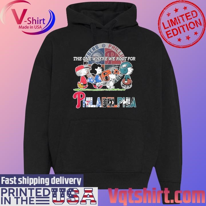 The Peanuts abbey road the one where we root for Philadelphia Sport team shirt Black Hoodie