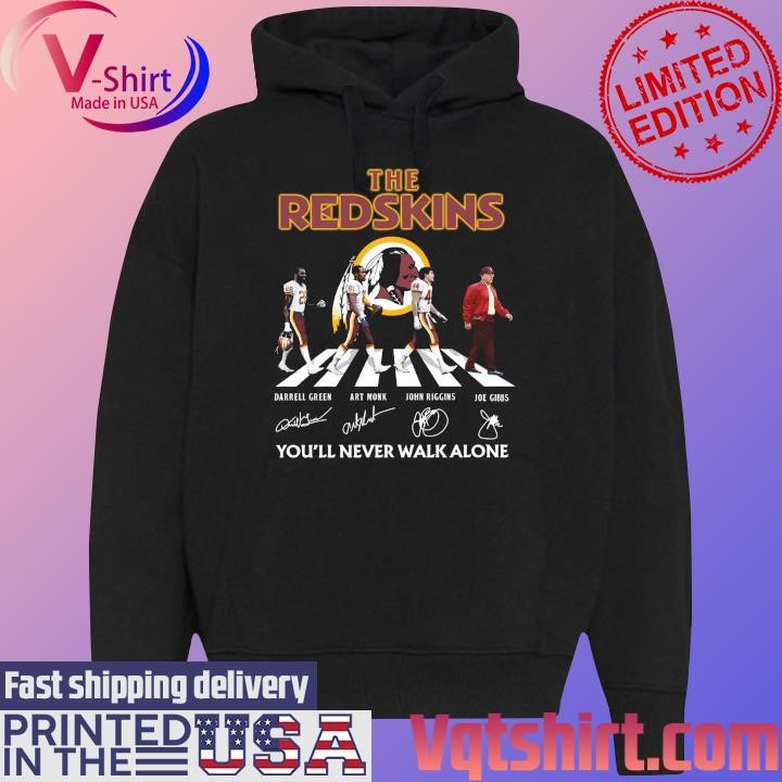 The Redskins abbey road you'll never walk alone signatures shirt Black Hoodie