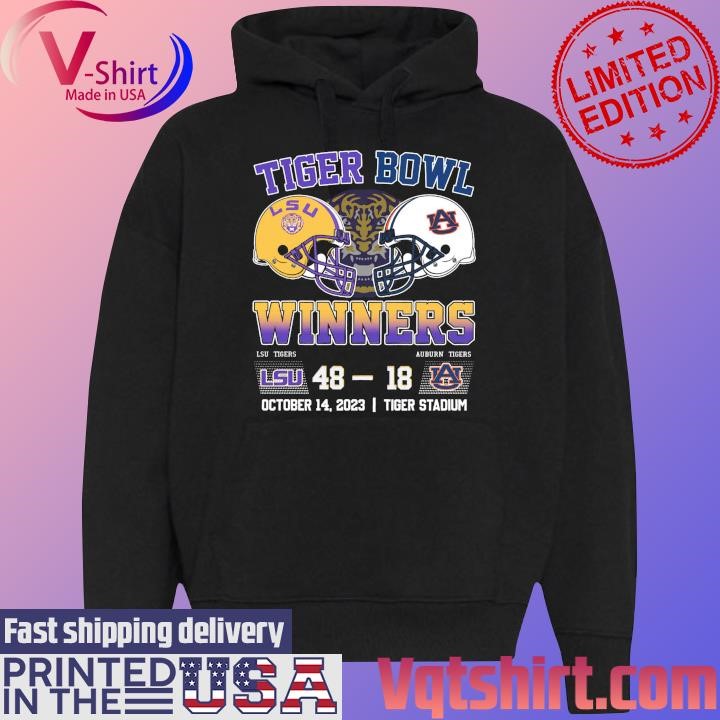 Tigers Bowl Winners LSU Tigers 48 vs 18 Auburn Tigers 2023 Tiger Stadium shirt Black Hoodie