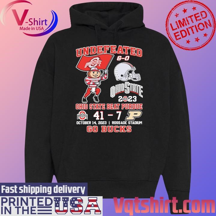 Undefeated Ohio State Beat Purdue 2023 Go Bucks 41-7 Matchup shirt Black Hoodie