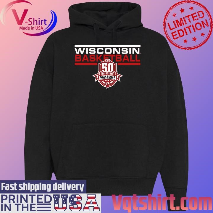 Wisconsin Badgers Blue 84 Basketball 50 Seasons Black Hoodie