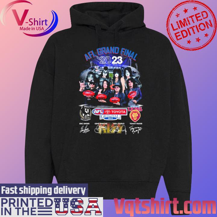 AFL Grand Final 2023 Kiss Band s Black Hoodie