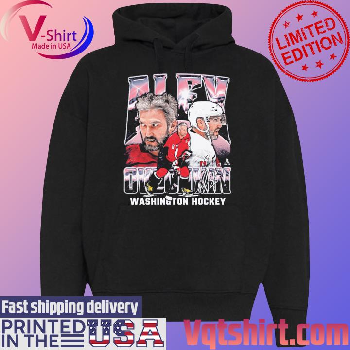 Alex Ovechkin Washington Capitals Hockey Vintage signature s Black Hoodie