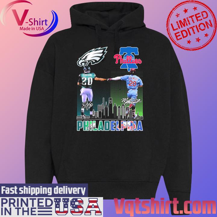 Brian Dawkins and Mike Schmidt Philadelphia Skyline signatures s Black Hoodie