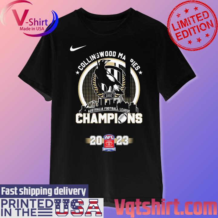 Collingwood Magpies Nike Australia Football League Champions 2023 skyline shirt