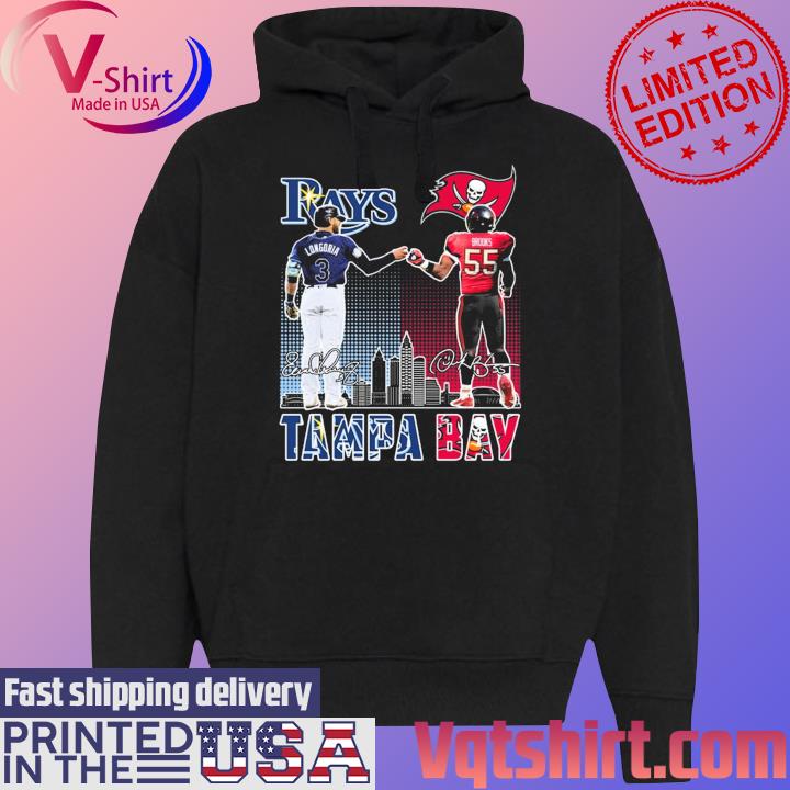 Evan Longoria and Derrick Brooks Tampa Bay Skyline signatures s Black Hoodie