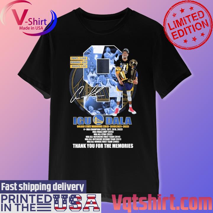 Iguodala Golden State Warriors 2013-2019, 2021-2023 Thank You For The Memories Signature T-Shirt