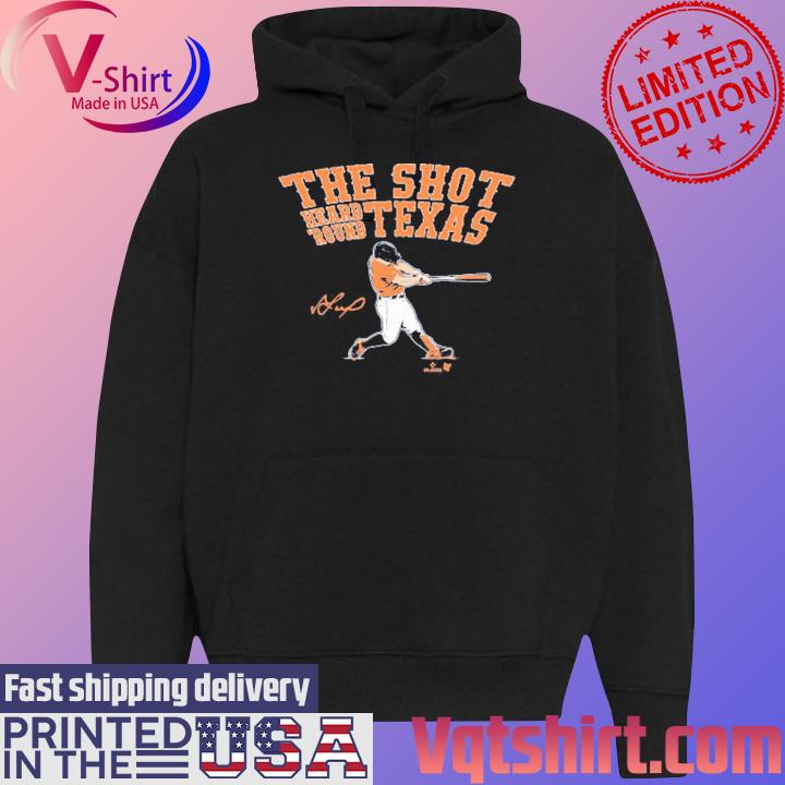 Jose Altuve Shot Heard 'Round Texas Signature Shirt Black Hoodie