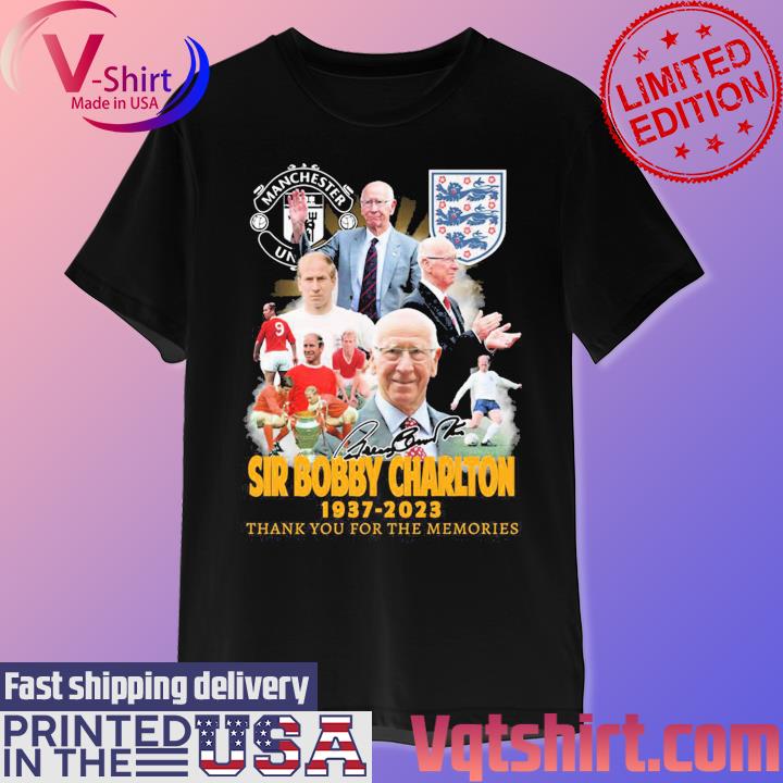 Manchester United Sir Bobby Charlton 1937-2023 thank you for the Memories signature shirt