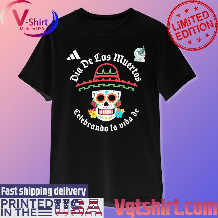 Mexico National Team adidas Día De Los Muertos Sugar Skull Sombrero T-Shirt