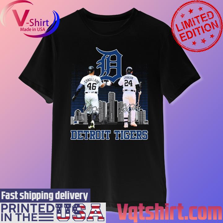  Detroit Baseball Tshirt Tiger Mascot and Skyline