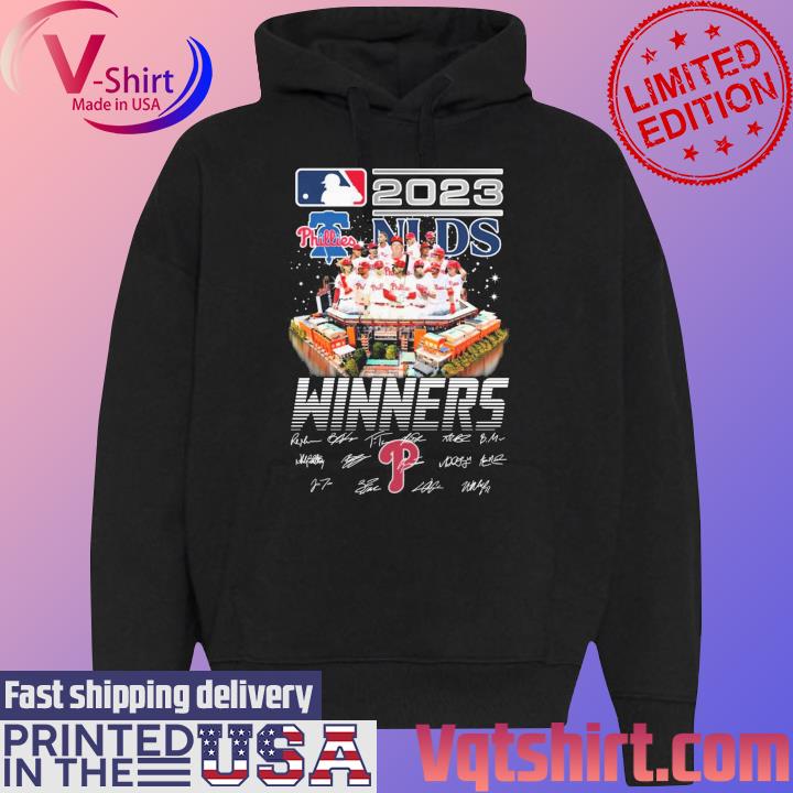 MLB Philadelphia Phillies Team 2023 NLDS Winners signatures s Black Hoodie