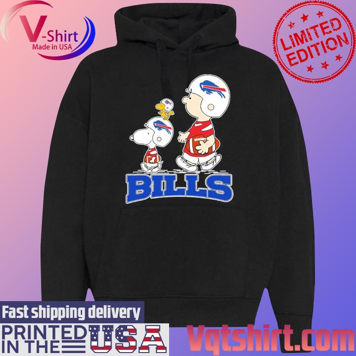 The Buffalo Bills With Red Snoopy Charlie Brown And Woodstock Shirt