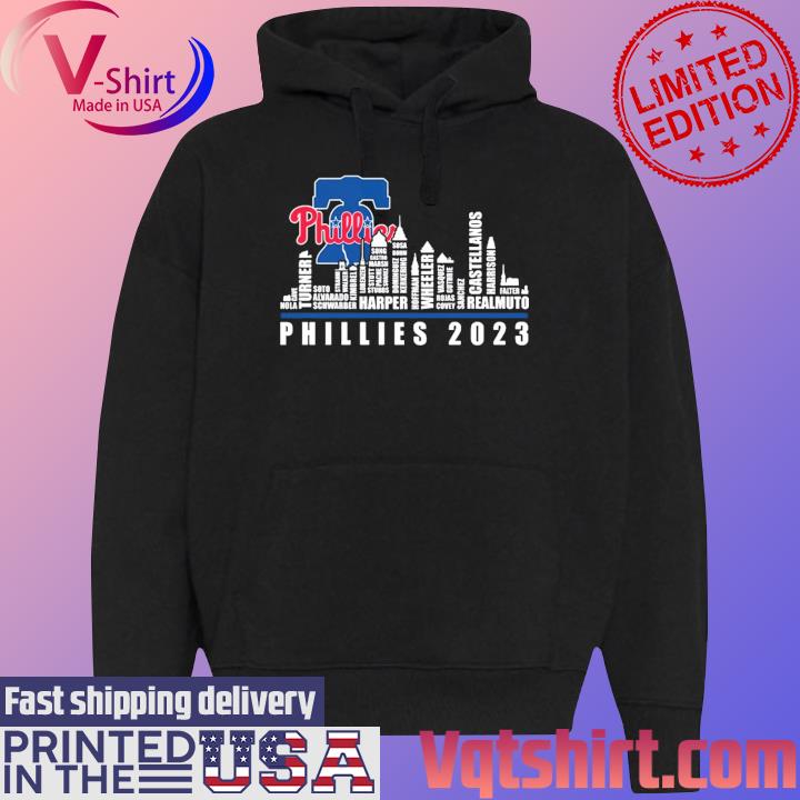 Philadelphia Phillies 2023 Team Name Skyline s Black Hoodie